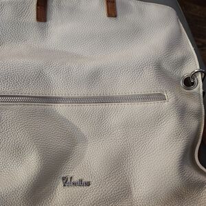 Valentino White Leather Tote Bag